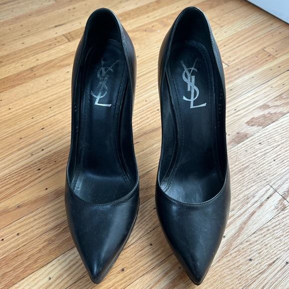 Yves Saint Laurent black leather heels in size 38 - Picture 2 of 8